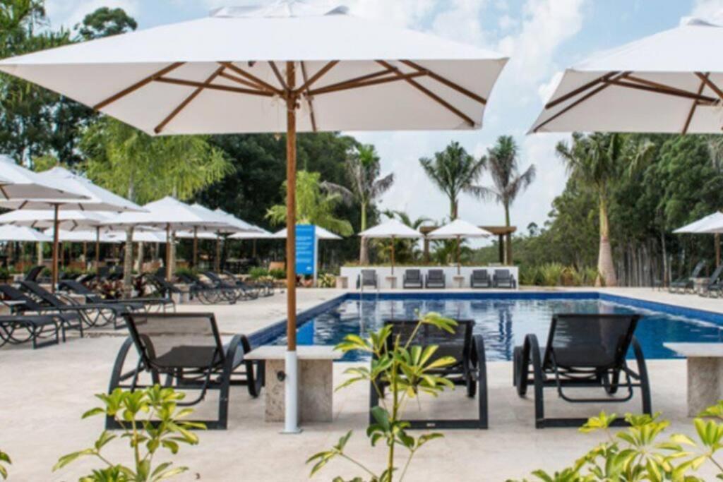 Resort&Lazer Piscinas, Beach Tenis, Bike, Golfe, Pesca, Ar, Wifi Fibra, Tv A Cabo E Lareira Aguas de Santa Barbara Exterior photo